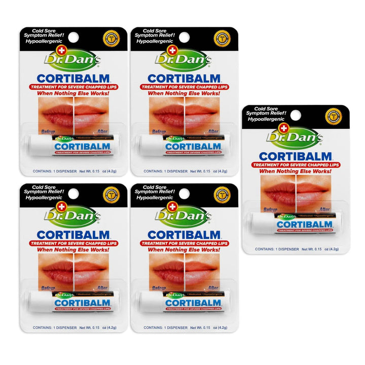 Cortibalm -3 Pack -For Dry Cracked Lips - Healing Lip Balm for Severely Chapped Lips- Designed for Men, Women and Children