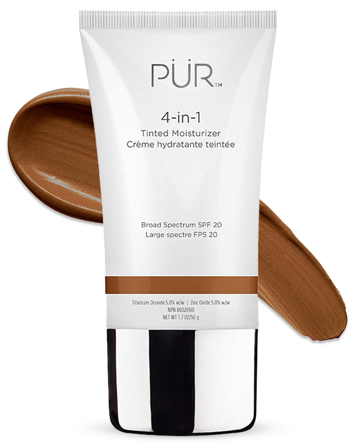 PÜR Beauty 4-In-1 Tinted Moisturizer with SPF 20 - Hydrating Face Moisturizer, Primer, & Foundation with Shea Butter, Aloe Vera & Vitamin B3 - Vegan Friendly - Free of Paraben, Gluten & BPA