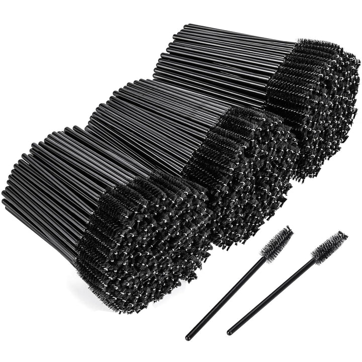 500 Pieces Disposable Mascara Wands Eyelash Brush Brow Brushes Applicators Lash Spoolies for Eye Lash Extension - Black