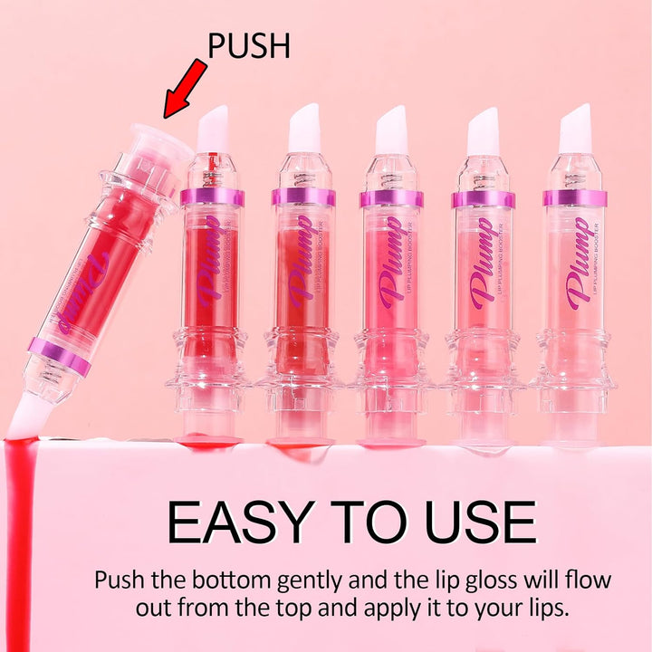 Lip Plumper Gloss, Natural Spicy Lip Plumping Booster, Ultra-Hydrating & Nourishing Plump Lip Plumper, Glossy Finish Fuller Lip Plumping Oil for Women Girls, 01#