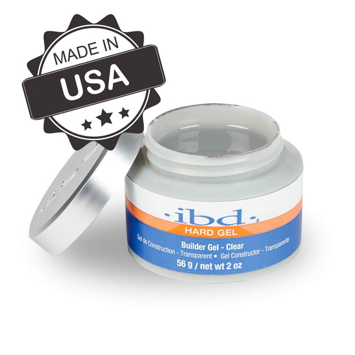 Hard Gel, LED/UV Builder Gel - Clear, Strong Acrylic Finish, Perfect for Nail Extensions, Sculpting & Overlays, Professional Quality, 2 Oz, 1-Pack