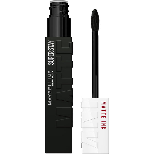 Superstay Matte Ink Liquid Lipstick, Long Lasting High Impact Color, up to 16H Wear, Thrill Seeker (Matte Black Lipstick)