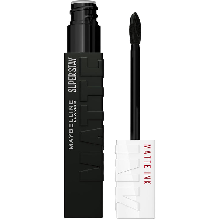 Superstay Matte Ink Liquid Lipstick, Long Lasting High Impact Color, up to 16H Wear, Thrill Seeker (Matte Black Lipstick)