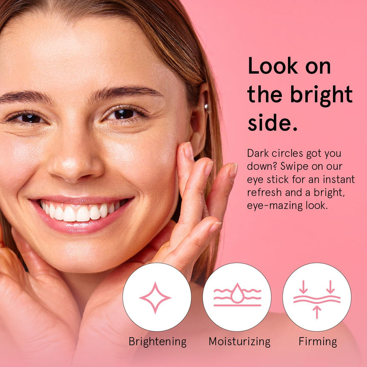 under Eye Brightener Balm Stick - Travel Essentials - Caffeine Eye Cream for Dark Circles, Puffiness, Wrinkles - Vegan Moisturizer Stick with Niacinamide, Hyaluronic Acid (0.13Oz/3.5G)