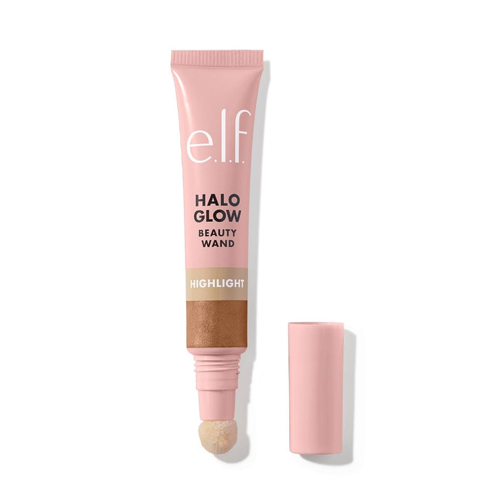 Halo Glow Highlight Beauty Wand, Liquid Highlighter Wand for Luminous, Glowing Skin, Buildable Formula, Vegan & Cruelty-Free,Champagne Campaign