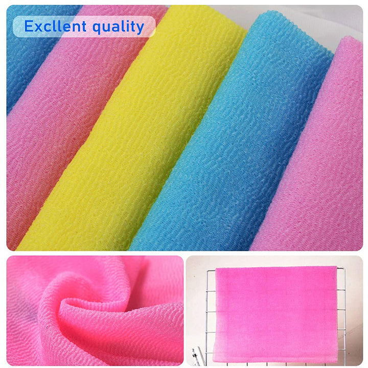 Exfoliating Washcloth Body Scrubber Back Scrubber for Shower Japanese Beauty Washcloth Bath Wash Cloth Korean Exfoliation Luffah Towel Net Sponge Loofah Body Scrub 3 Pack