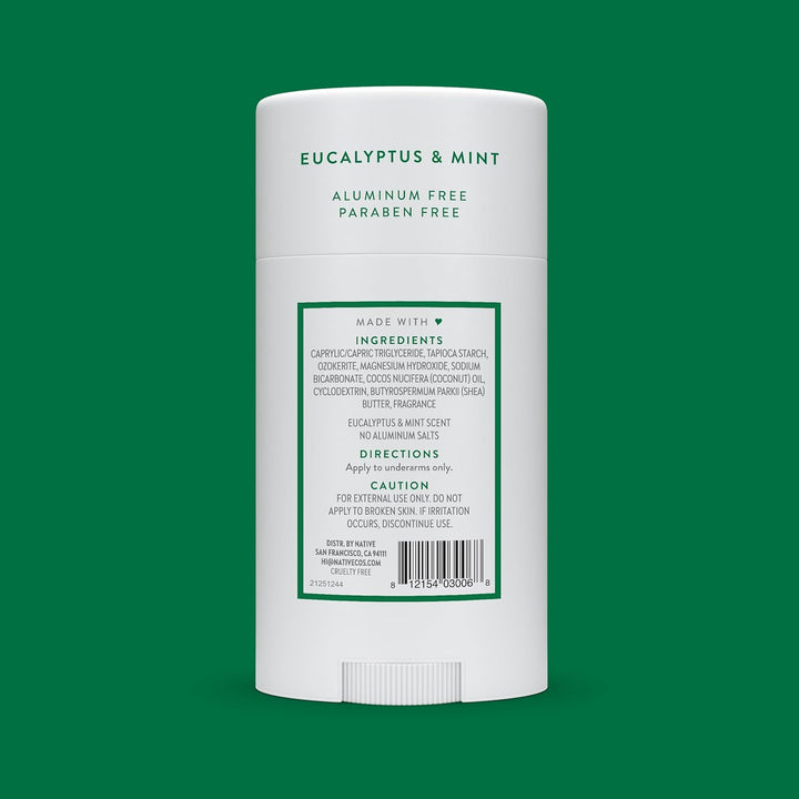 Aluminum-Free Clean Deodorant with Natural Derived Ingredients, 72HR Odor Control | Deodorant for Women and Men, with Baking Soda, Coconut Oil, Shea Butter | Eucalyptus & Mint