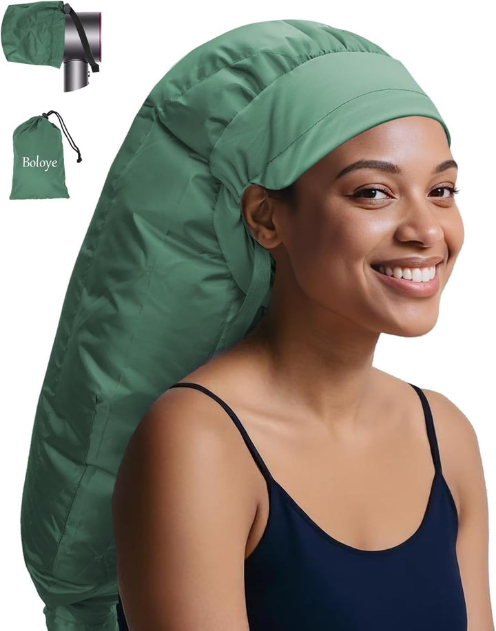 Hair Dryer Bonnet Attachment – 28.5" XL Hooded Dryer Cap for Faster Drying & Deep Conditioning, Extra-Large Space Fits Thick, Curly Hair & Styling Tools (Black, Extra Large)