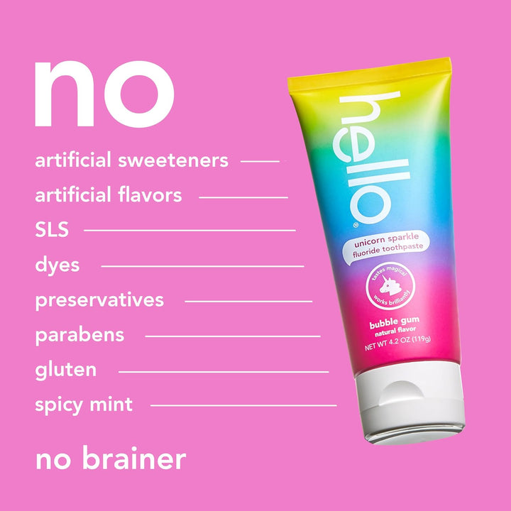 Unicorn Sparkle Kids Toothpaste with Fluoride, Bubble Gum Toothpaste, 4.2 Oz Tube (Pack of 3)