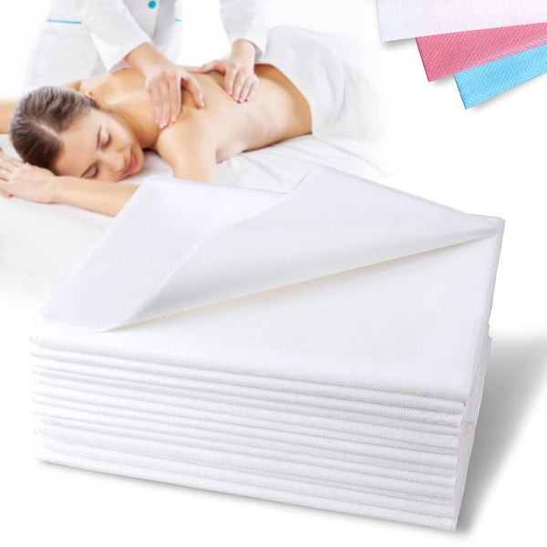 Disposable Bed Sheets Bed Cover for SPA Tattoo Massage Table Hotels 31" X 78" Non Woven Fabric White 20Pcs