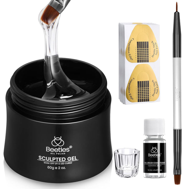 Beetles Builder Gel Nude Pink Sculpted Gel High Hardness for Nail Extension Broken Repair Protection Durable for Home Salon UV LED Lamp Cured Nail DIY Art Manicure 1 Oz