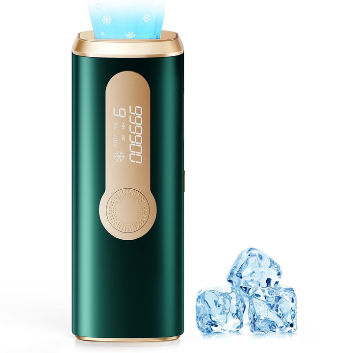 Laser Hair Removal, IPL Laser Hair Removal Device for Women & Men, Safe At-Home Nearly Painless 45°F Ice-Cooling Contact, Long-Lasting Result for Full Body & Face, Off-White