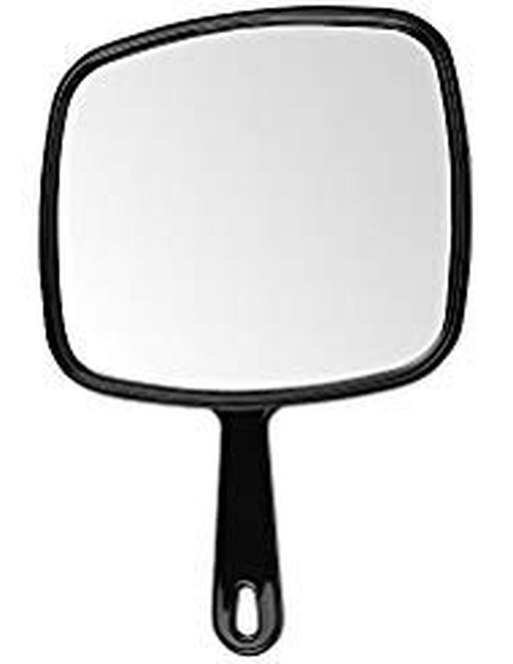 Extra Large Hand Mirror with Handle, 9" W X 12" L, Multi-Purpose Handheld Mirror with Distortion-Free Reflection, Black