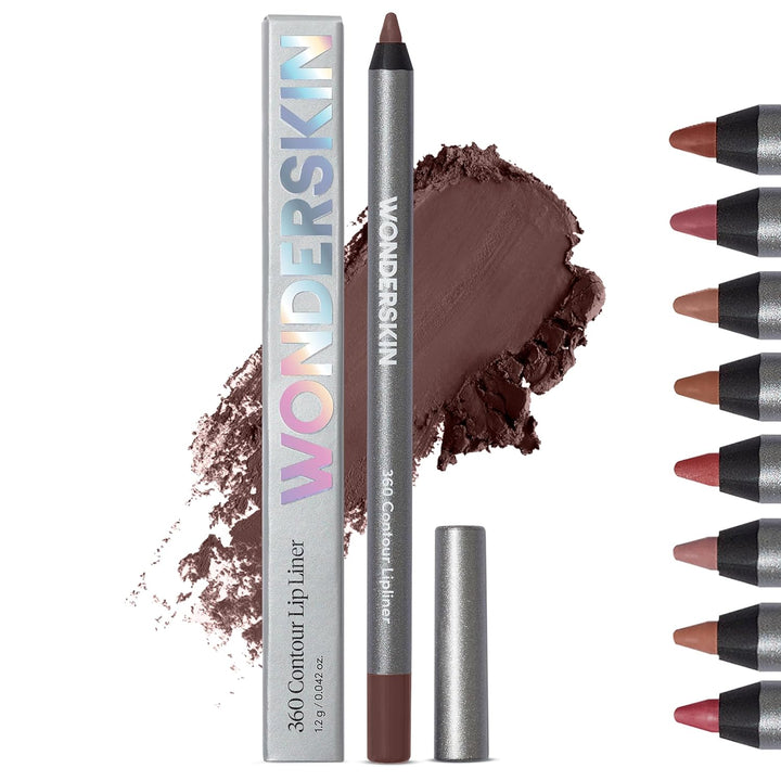 Lipliner Pencil - 360 Contour Lipliner, Long Lasting, Sharpenable, Waterproof and Transfer-Proof Brown Lip Liner Pencil (Saddle)