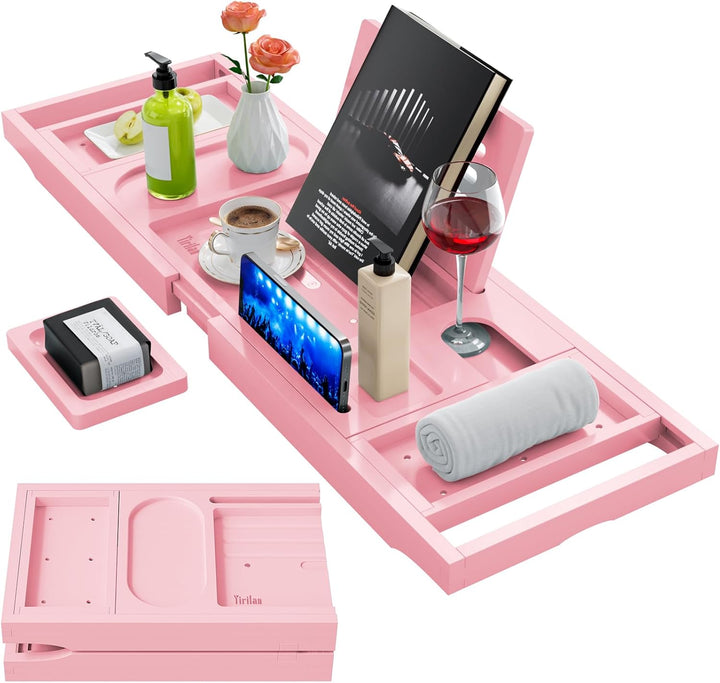 Premium Bathtub Tray Caddy, Expandable Bath Tray, Unique House Warming Gifts, New Home, Anniversary and Wedding Gifts for Couple, Bridal Shower Gift for Women