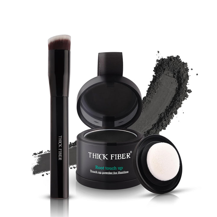 Root Touch up Powder - Water & Sweat Resistant Hair Loss Concealer Set for Thinning Hair Women, Includes Brush (Dark Brown)