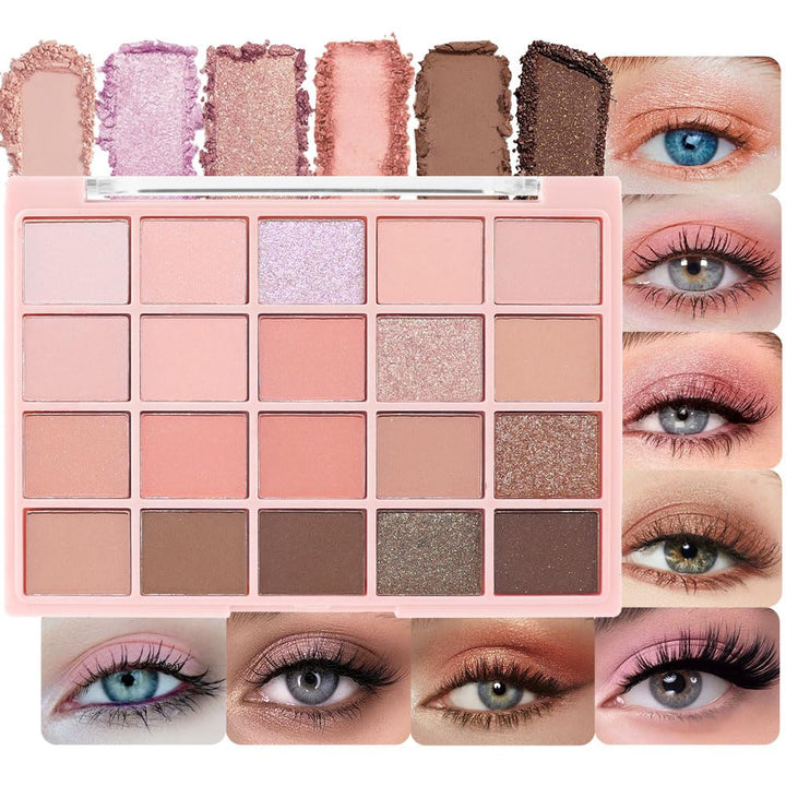 Neutral Nude Brown Smokey Eye Shadow Palette,Rose Gold Bronze Naked Cream Eyeshadow Palette Makeup,Natural Eyeshadow for Eyes Long Lasting Naturing-Looking