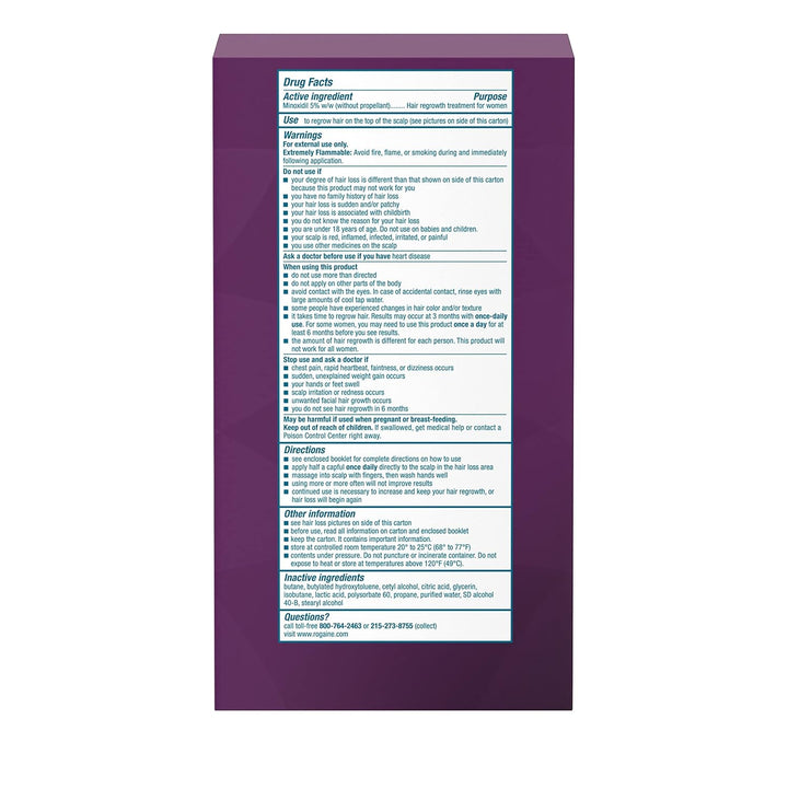 for Women 5% Minoxidil Foam, Growth Treatment for Thinning & Hair Loss, Once-A-Day Unscented Topical Foam, Regrow Fuller Thicker Hair, Dermatologist Recommended, 4-Month Supply, 2 X 2.11 Oz