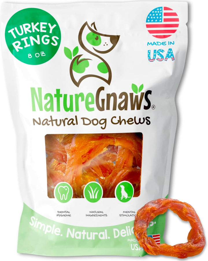 USA Turkey Tendons for Dogs (4Oz) - Delicious Grain Free Reward Snack for Small, Medium & Large Breeds - Premium Natural Dog Chew Treats