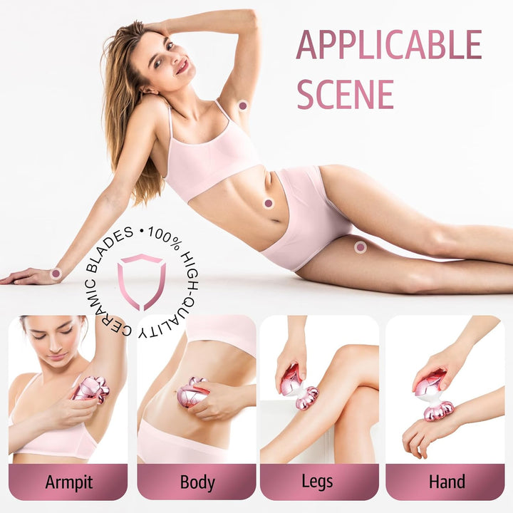 Electric Razors for Women Legs: Rechargeable Body Shaver - Waterproof Wet Dry Hair Remover - Trimmer for Lady Face Underarms