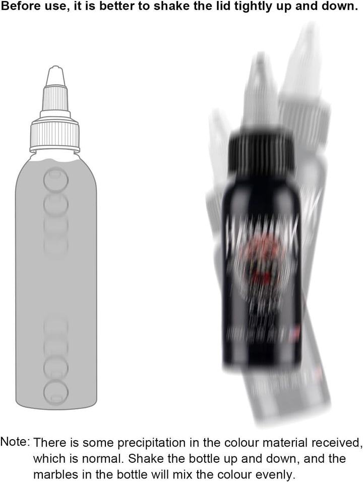 Black Tattoo Ink 1 Oz (30Ml) Vegan-Friendly USA Standard Pigment Tattoo Supplies Concentrated Black TI203-30-002