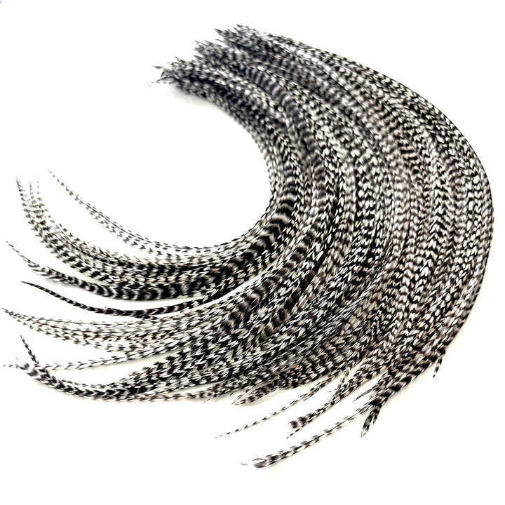 21 Natural Color Hair Extensions – 9”–14” Long – DIY Rooster Kit with 20 Micro-Link Beads – 100% Real Feathers – Eye-Catching Boho Style