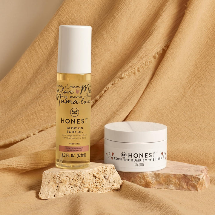 Honest Mama Body + Belly Bump Love Bundle | Moisturizing, Plant Based Oil + Stretch Mark Butter Cream