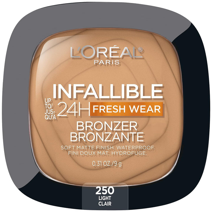 Infallible up to 24H Fresh Wear Soft Matte Longwear Bronzer. Waterproof, Heatproof, Transfer, Humidity and Sweatproof, Fair, 0.31 Oz