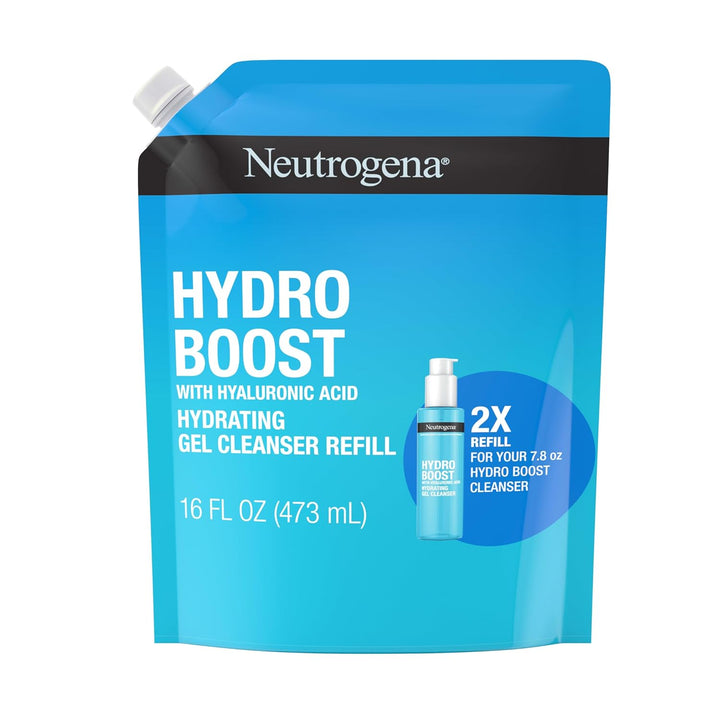 Hydro Boost Hydrating Face Wash & Makeup Remover, Gentle Facial Cleanser Gel with Hyaluronic Acid, Locks Moisture for Soft Supple Skin, Hypoallergenic, Oil-Free, Soap-Free, 7.8 Fl Oz