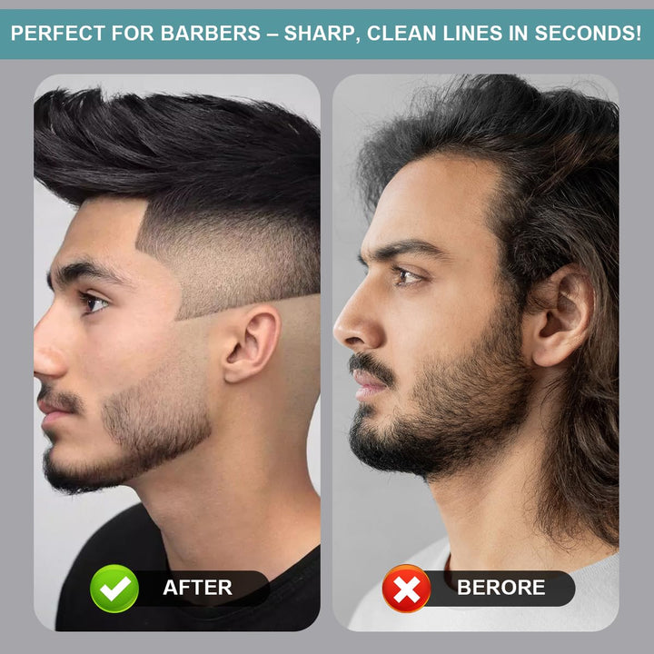 Enhancement Card for Barbers with Measurement Indicators, Reusable Hairline Shaping Tool, Beard Line up Template, Color Spray Edge Line up Tool, Easy to Clean Hairline Maker Guide for Barbers