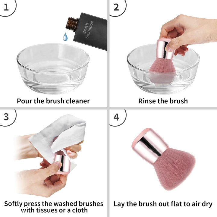Nail Art Dust Powder Remover Brush, Soft Nail Art Dust Cleaner Brush for Acrylic Application and Makeup(Pink)