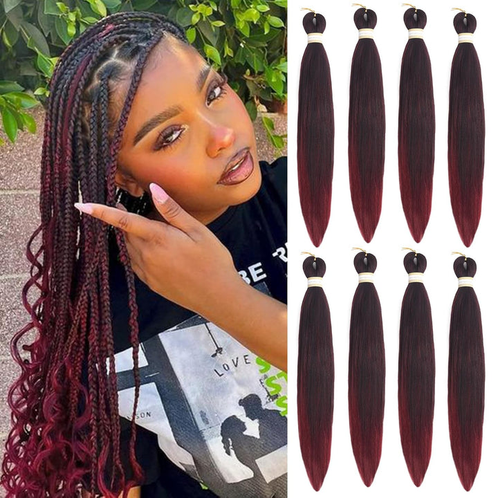 Long Purple Braiding Hair 30 Inch, Pre Stretched Synthetic Braiding Hair for Braids,2 Packs Purple Rumi Hair Extensions for Stage Party Halloween Costume Cosplay