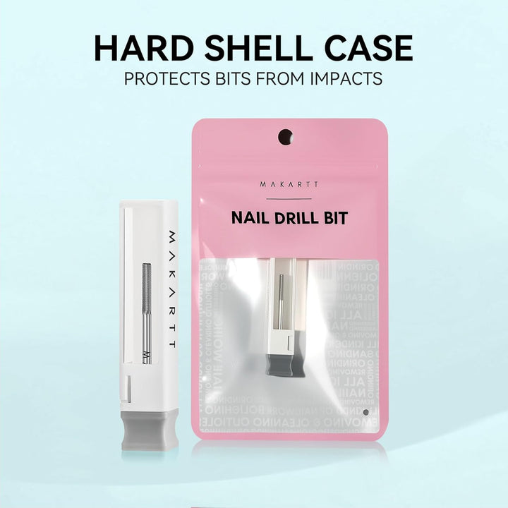 Cuticle Nail Drill Bit - Safety Tungsten Carbide Cuticle Remover Drill Bit Needle Bit under Nail Cleaner Dead Skin Nail Prepare 3/32'' for Electric Nail File Nail Buffer Bit-3Xf (Silver,Fine)