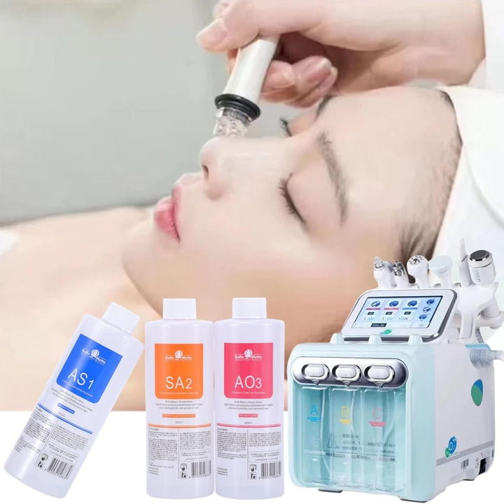 Professional Hydro Peeling Solution for Hydrodermabrasion Machines – Bubble Solution for All Skin Types (AS1, SA2, AO3) – Deep Cleansing, Hydration, and Anti-Aging