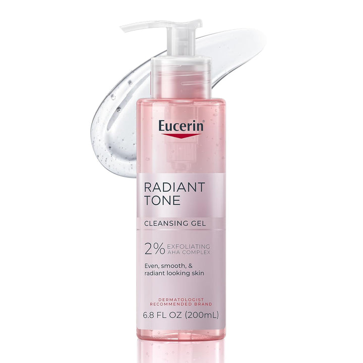 Radiant Tone Face Cleanser Gel with 2% Exfoliating AHA Complex, Gentle Face Wash Improves Skin Clarity and Boosts Radiance, All Skin Types, 6.8 Fl Oz Bottle
