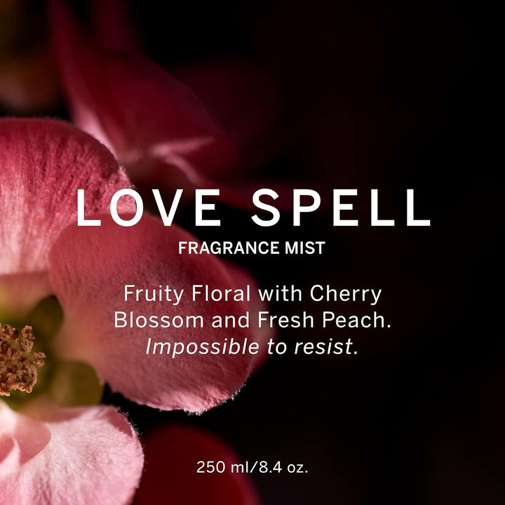 Love Spell Mist, Body Spray for Women, Notes of Cherry Blossom and Fresh Peach Fragrance (8.4 Oz)