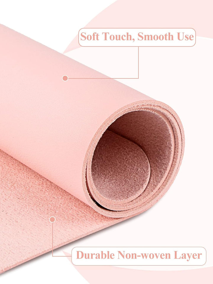 (MAT ONLY) Pink Nail Art Table Mat, Foldable Nail Art Hand Rest Pad for Nail Arm Rest Cushion, Soft Microfiber Leather Nail Mat, Manicure Pad Nail Table Pad Desk Mat for Nail Technician Salon Home