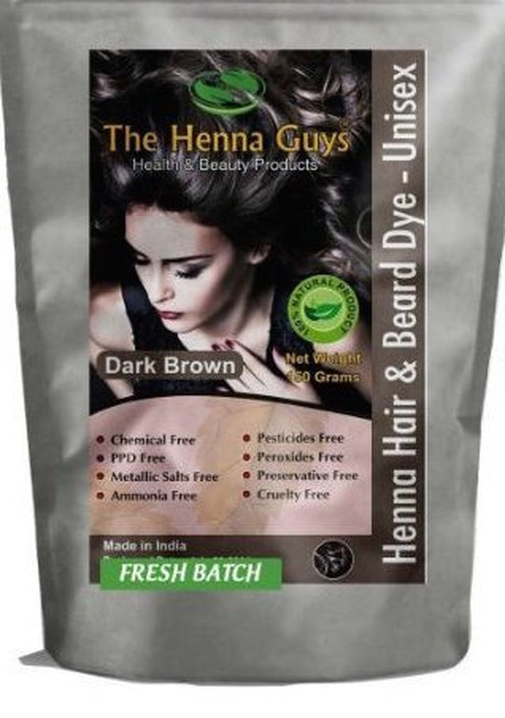 1 Pack of Dark Brown Henna Hair & Beard Color/Dye 150 Grams - Natural Hair Color, Plant-Based Hair Dye -