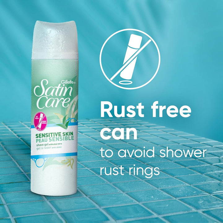 Gillette Satin Care Shaving Gel Sensitive, 7 Oz