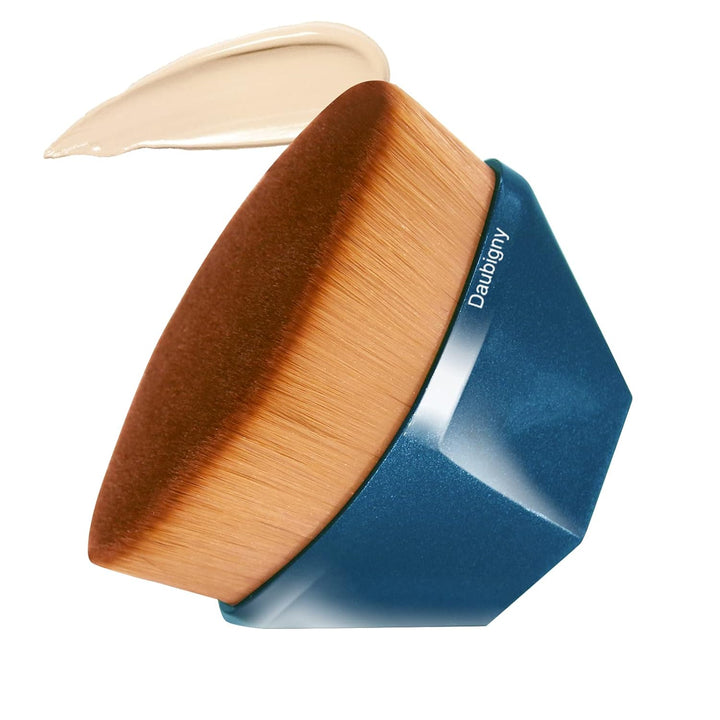 Foundation Makeup Brush Flat Top Kabuki Hexagon Face Blush Liquid Powder Foundation Brush for Blending Liquid, Cream or Flawless Powder Cosmetics with Bonus Protective Case (Black)