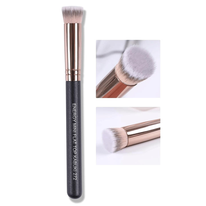 Concealer Brush under Eye Mini Angled Flat Top Kabuki Nose Contour Brush for Concealing Blending Setting Buffing with Powder Liquid Cream Cosmetic Pro Small Makeup Foundation Brushes 270