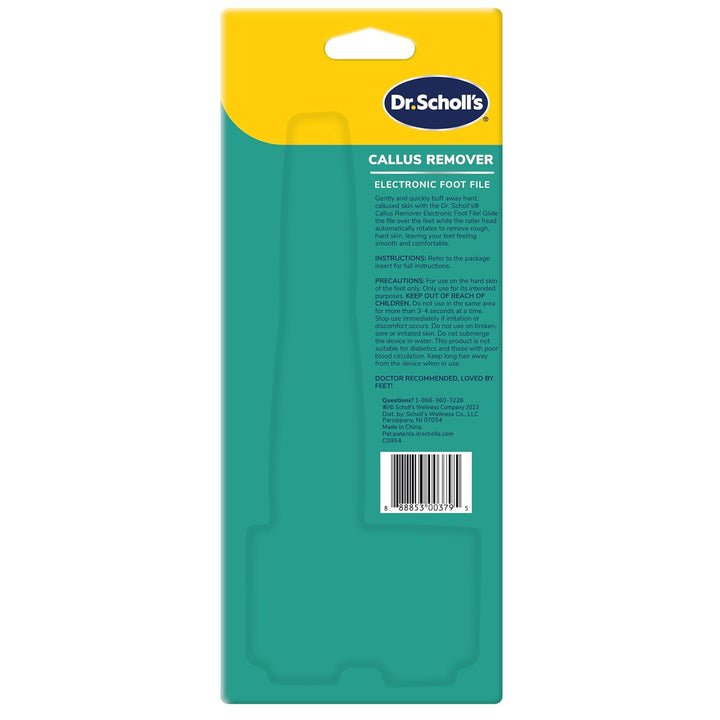 Callus Remover Electronic Foot File, Electric Hard Skin Removal for Feet, Effortless Soft Smooth Skin in Minutes, Perfect for Travel, for Women & Men, AAA Batteries Included