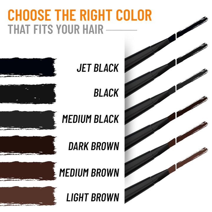 Beard Pen Filler for Men - Barber Styling Grooming Pencil - Waterproof Proof, Sweat Proof, Long Lasting Solution with Natural Finish - Cover Beard and Scalp Patches in Seconds - Black 1 Pack