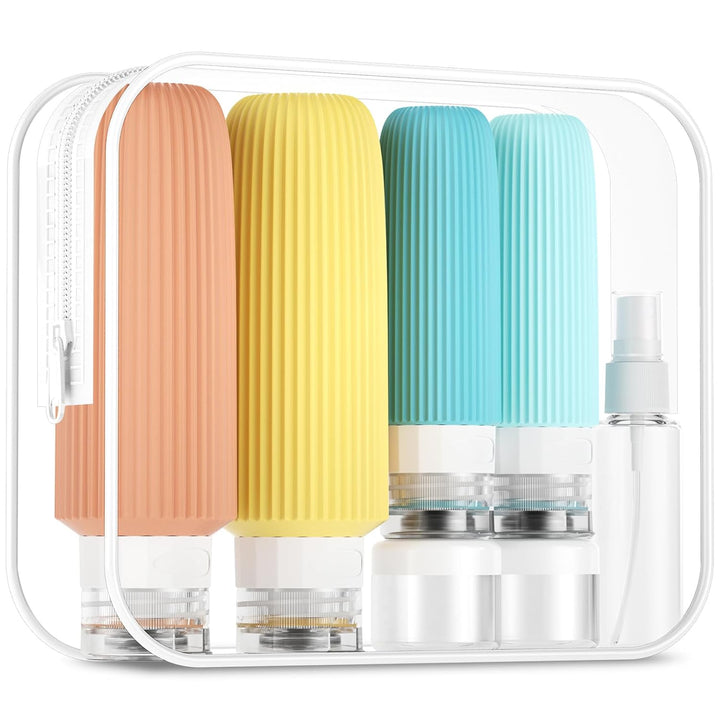 16 Pack Travel Bottles Set, TSA Approved Leak Proof Silicone Squeezable Containers for Toiletries, Refillable Travel Accessories for Conditioner, Shampoo, Lotion & Body Wash Accessories
