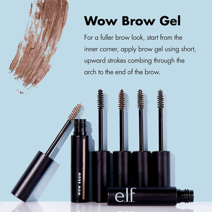 Wow Brow Gel, Volumizing, Buildable, Wax-Gel Hybrid, Creates Full, Voluminous-Looking Brows, Locks Brow Hairs in Place, Neutral Brown