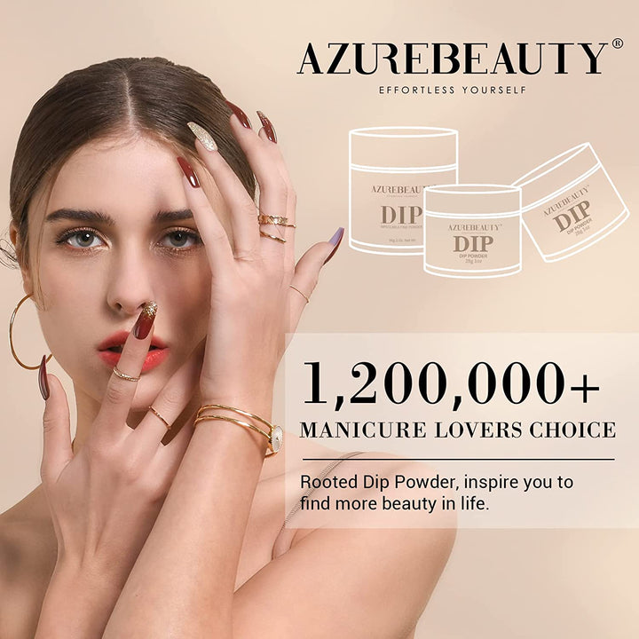 Dip Powder Nail Set, 6 Colors Glitter Red Green Silver Gold Nail Dipping Powder Starter Kit French Nail Art Sparkle Stunning Manicure Salon DIY No Need Nail Lamp Cured