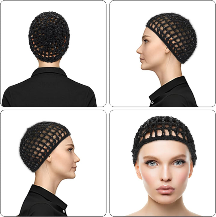 Wig Cap Thick Long Hair Caps Adjustable Net Mesh Braided Weaving Making Crochet Sew Weave Fishnet Grip Headband