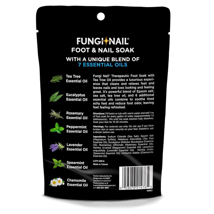 Foot & Nail Soak with Tea Tree Oil - Moisturize, Reduce Foot Odor, & Soothe Aching Feet - a Therapeutic Blend of Rich Mineral Epsom Salt, Pure Sea Salt, and 7 Essential Oils - 1 Pound