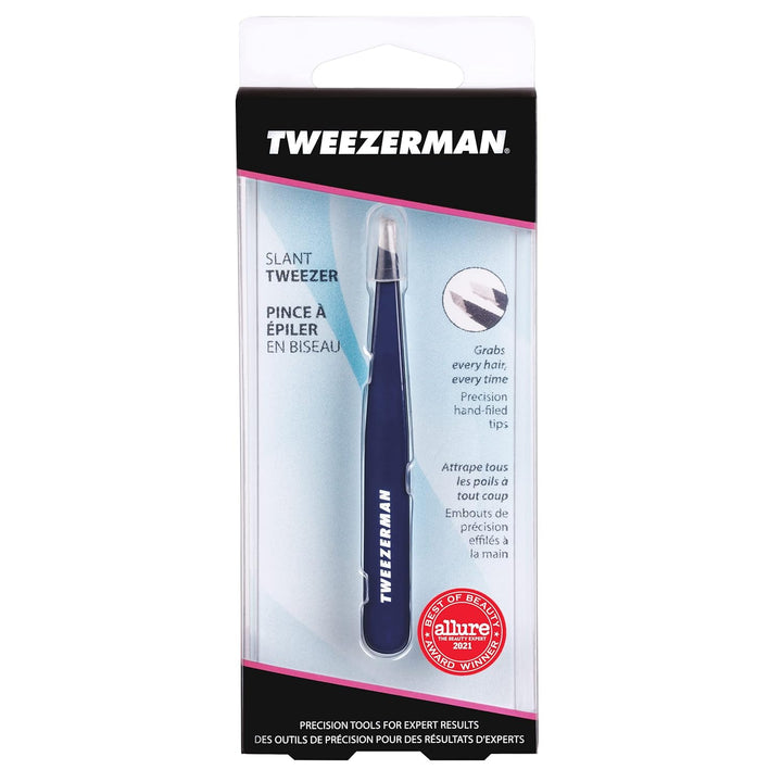 Exclusive Evening Blue Slant Tweezer - Hair Removal Tweezers, Stainless Steel