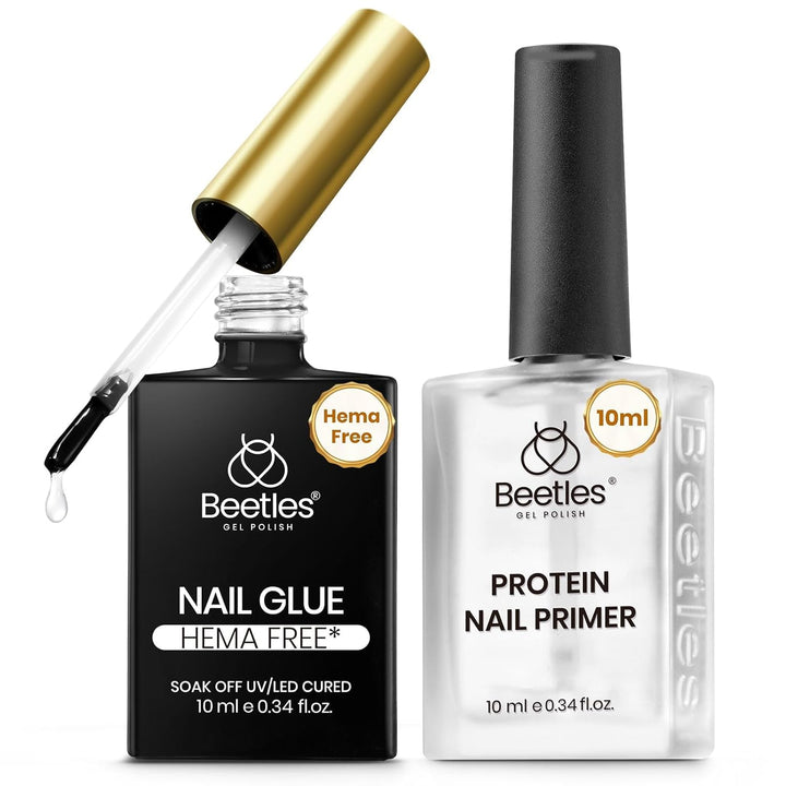 Beetles 9 in 1 Nail Glue Gel for Nail Tips and Clear Acrylic Nails Long Lasting, Curing Needed UV Extension Glue for False Nail Tips and Press on Nails, Christmas Nail Art